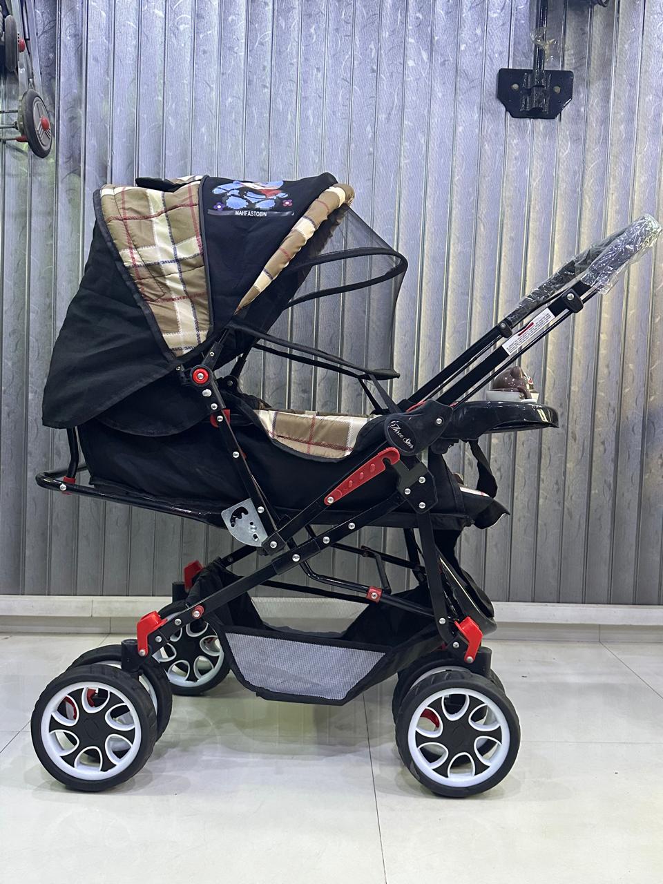 BIG SIZE BABY PRAM/WASHABLE SEAT/EVA FOAM TYRES/FOOD TREY: